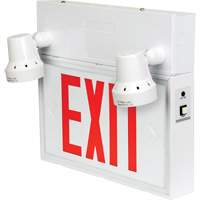 Exit Sign with Security Lights, LED, Battery Operated/Hardwired, 12-1/10" L x 11" W, English MAS Chibougamau
