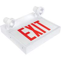 Exit Sign with Security Lights, LED, Battery Operated/Hardwired, 12-1/10" L x 11" W, English MAS Chibougamau