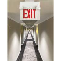 Exit Sign with Security Lights, LED, Battery Operated/Hardwired, 12-1/10" L x 11" W, English MAS Chibougamau