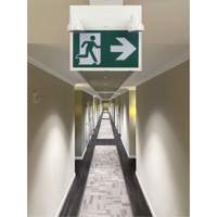 Running Man Sign with Security Lights, LED, Battery Operated/Hardwired, 12-1/10" L x 11" W, Pictogram MAS Chibougamau