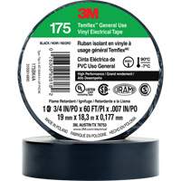 Ruban isolant en vinyle &agrave; usage g&eacute;n&eacute;ral Temflex 175, 19 mm (3/4") x 18 m (60'), Noir, 7 mils MAS Chibougamau
