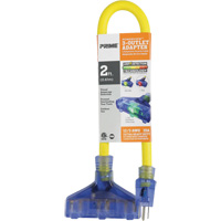 Adapter with Visual Amperage Detection, Outdoor, 12/3 AWG, 15 A, 3 Outlet(s), 2' MAS Chibougamau