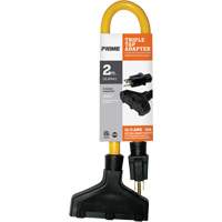 Triple Tap Adapter, Outdoor, STW, 12/3 AWG, 15 A, 3 Outlet(s), 2' MAS Chibougamau