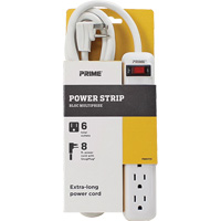 Power Strip, 6 Outlet(s), 8', 15 A, 1875 W, 125 V MAS Chibougamau
