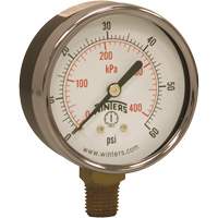 Manom&egrave;tre &eacute;conomique,  2-1/2", 0 - 60 psi, Fixation inf&eacute;rieure, Analogique MAS Chibougamau