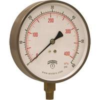 Manom&egrave;tre en acier inoxydable,  2-1/2", 30" Hg Vac, Fixation inf&eacute;rieure, Analogique rempli de liquide MAS Chibougamau