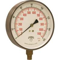 Manom&egrave;tre pour entrepreneur,  4-1/2", 0 - 160 psi, Fixation inf&eacute;rieure, Analogique MAS Chibougamau